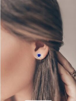 Strieborná súprava so zafírovým očkom a zirkónmi - 4