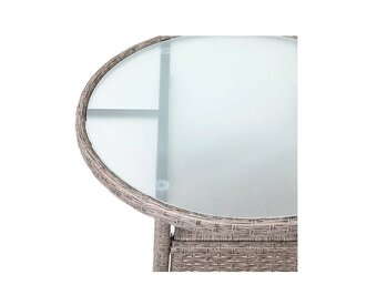 Ratanový záhradný stôl 80 cm krémový - 4