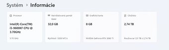 Intel 9600kf,RTX 3060Ti,32gb RAM DDR4,2,5 T HDD - 4