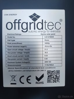 Solárny panel flexibilný 160W Offgridtec - NOVÝ, nepoužitý - 4