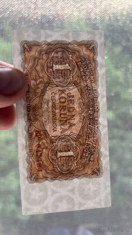 Bankovky ČSR 1 Kčs 1953 BP Neperforovaná UNC - 4