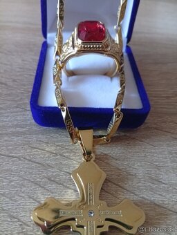 Nádherný pánsky pozlátený set šperkov - 4