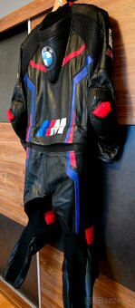Krasna kvalitna moto kožena kombinéza BMW - 4