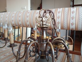 Pár elegantných 8 - ramennych bronzových lustrov •62 cm - 4