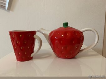 Čajník s pohárom JAHODA súprava / set - 4