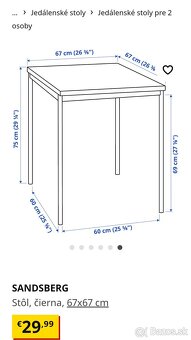 Stôl + 2 stoličky Ikea - 4