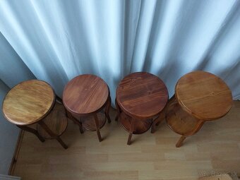 Drevený stojan na kvety - 3 kusy - 4