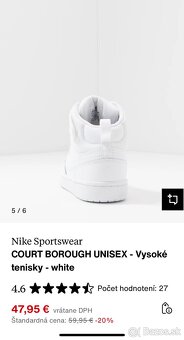 Nike tenisky biele kotnikove nove 30 - 4