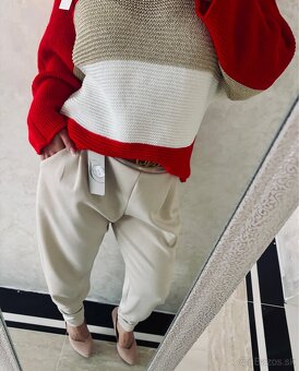 Damske mega nohavky sand - 4