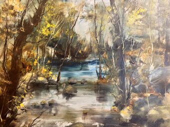 Obraz Karel Vondráček, Potok v lese olej na desce60x73 - 4