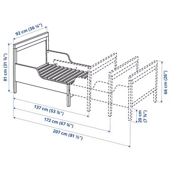 Rastúca detská posteľ Ikea Sundvik s roštom a matracom - 4