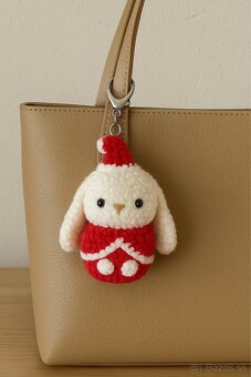 Malý vianočný zajačik – ručne robený - 4