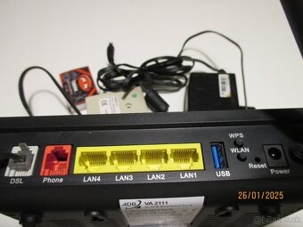 Predám wifi ruter ADB VA 2111, 12V, 1,5A funkčný, čierny - 4