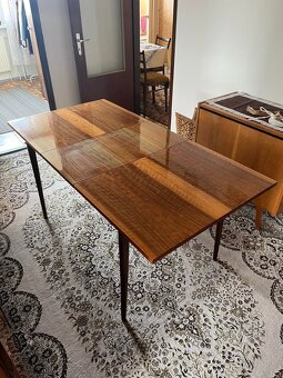Retro rozkladací jedálenský stôl - 4
