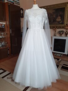 Trblietavé svadobné šaty - veľkosť 40-44 - 4