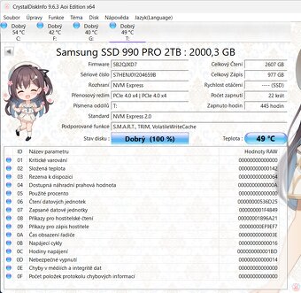 2TB NVMe SSD Samsung 990 PRO M.2 - r7450MB/s, w6900MB/s - 4