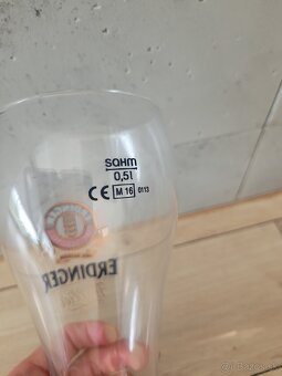 Pohár zo skla  na pivo 0,5l ERDINGER, certifikovaný. - 4