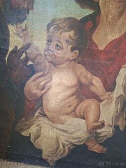 Predám starožitný obraz poškodenie Viď foto 100cm x 73cm 350 - 4