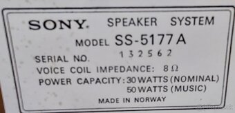 Predám vintage repro Sony SS-5177 A - 4