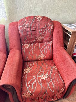 Rohová sedačka + kreslo + 2 taburetky - 4