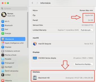 Mac mini M4 vyššia konfigurácia 24GB RAM 500GB SSD - 4