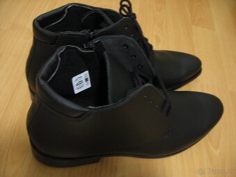 Kožené zimné členkové topánky so zipsom po stranách č.29 - 4