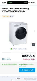 Práčka so sušičkou Samsung WD90T984ASH/S7 biela - 4