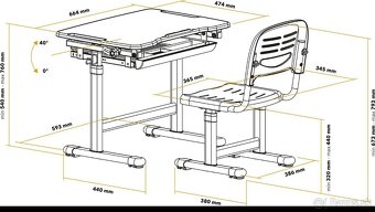 Detský písací stôl a stolička - 4