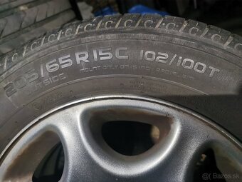 Letné pneumatiky Nokian Cline 205/65 R15C + disky Peugeot - 4