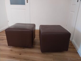 Kožené taburetky 2 ks - 4