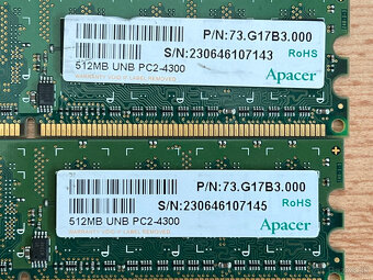 Predám pamäťové moduly DDR2 4GB 2GB 1GB 512MB - 4