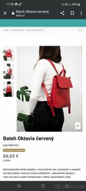Kvalitný bordový dámsky mestský koženkový ruksak / batoh - 4