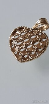 Zlatý prívesok srdce 14k - 4