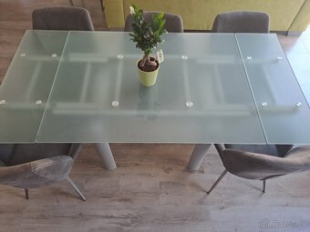 jedálenský rozkladací stôl sklenený - 4