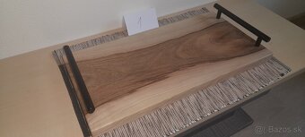 Drevená servírovacia doska, podnos - 4