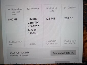 Hp elitebook 1030 G1 , Intel core m5 , 8gb ram , ssd , Win11 - 4