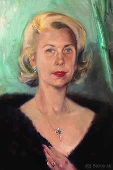 Potrét ženy , Géza T. Biró, olej na plátne, 900 × 700 mm - 4