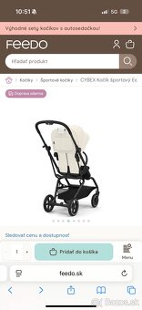 CYBEX Kočík športový Eezy S Twist+ 2 BLK Canvas White Gold - 4