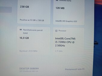 predám Hp Elitebook 840 G4 , Intel core i5 ,dotykový displej - 4