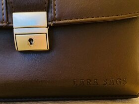 Pánska aktovka značky Lara bags - hnedá + peňaženka - 4