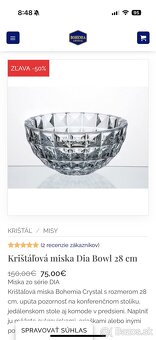 krištálová misa, Bohemia cristal, nepoužitá, nepoškodená - 4