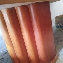 Drevený masívny stolík -čerešňa ,povrch mramor. - 4
