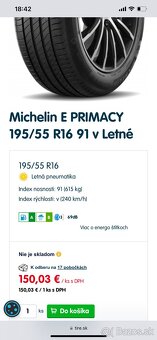 Letné pneumatiky Michelin 195/55 R 16 - 4