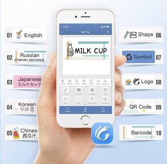 Niimbot Tlačiareň štítkov D11 Smart, čierna/biela + rolka št - 4