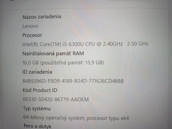 predám Lenovo Thinkpad T460 , Intel i5 , 16gb ram ,Win 11 - 4