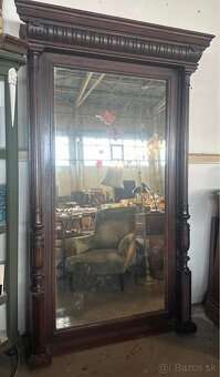 starožitné drevené zrkadlo - 4