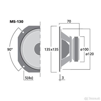 Stredové reproduktory MONACOR MS-130 - 4