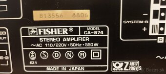 Predám vintage zosilovač Fisher CA-874 - 4