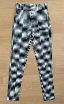 Dámske čierno biele jeggings/obtiahnuté nohavice - 4