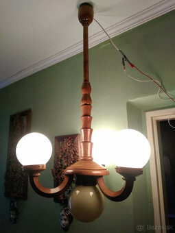 Drevený luster Art deco - 4